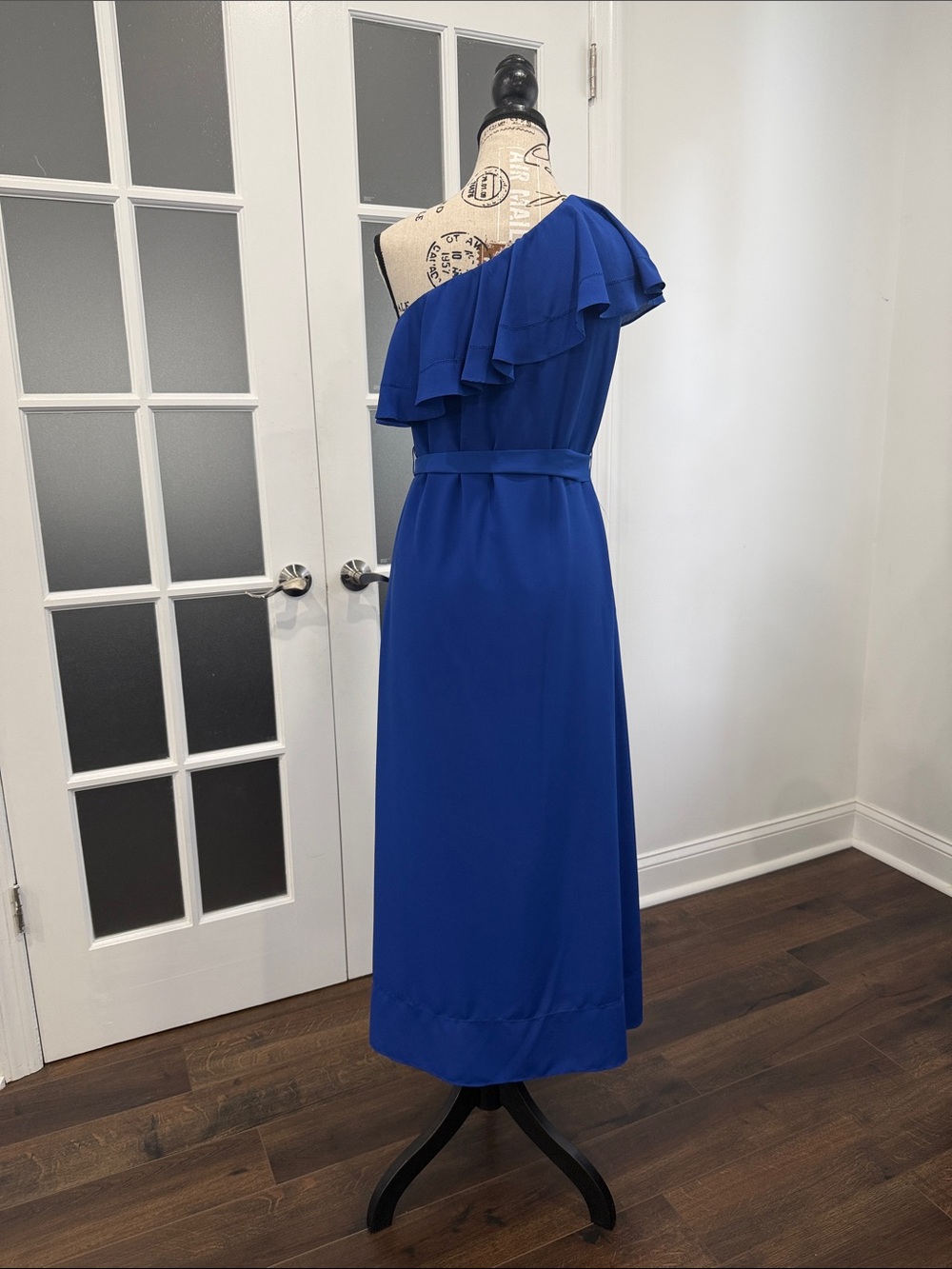 Banana Republic One-Shoulder Ruffle Maxi Dress in Royal Blue - Picture 2 of 3